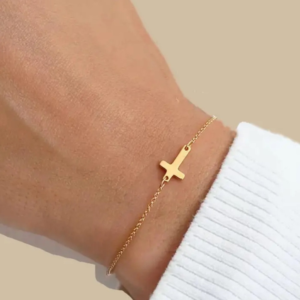 Gold Color Cross Bracelet